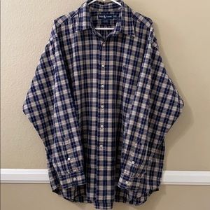 RALPH LAUREN Big & Tall Men’s Plaid Button Down Long Sleeve Big & Tall 2XL EUC